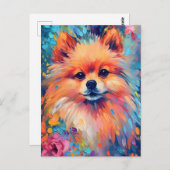 Kleurrijke Pommerse Briefkaart (Voorkant / Achterkant)