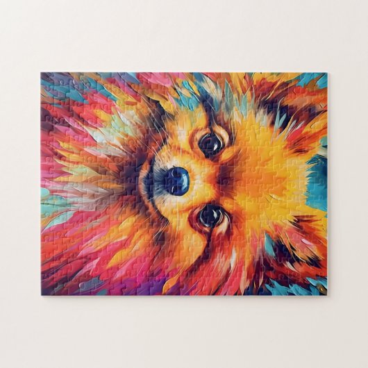 Kleurrijke Pommerse Legpuzzel (Horizontaal)