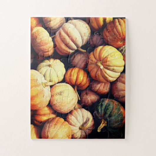 Kleurrijke pompoen decoratieve display Thanksgivin Legpuzzel (Verticaal)