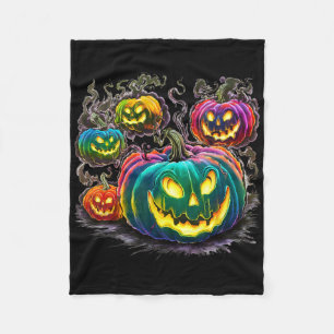 Kleurrijke pompoen geesten Jack O Lantern Hallowee Fleece Deken
