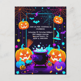 Kleurrijke Pompoen Halloween Feestdagenkaart
