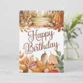  Kleurrijke Pompoen Herfst Herfst Gelukkige Verjaa Kaart (Staand voorkant)