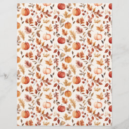 Kleurrijke pompoen herfst patroon plakboek papier