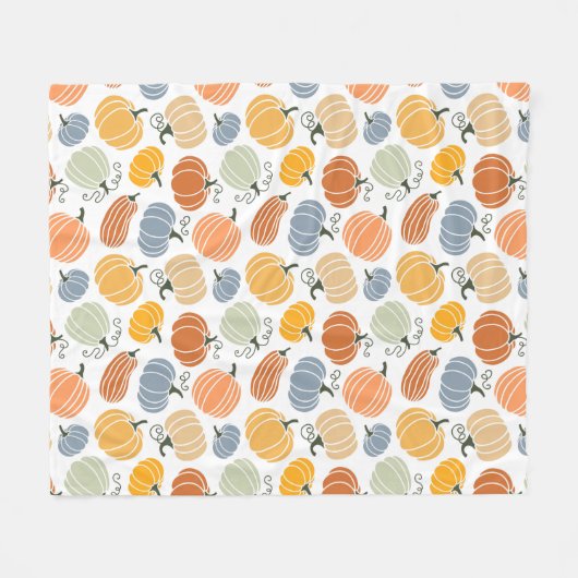 Kleurrijke pompoen pompoen patroon fleece deken (Voorkant (Horizontaal))