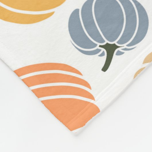 Kleurrijke pompoen pompoen patroon fleece deken (Hoek)