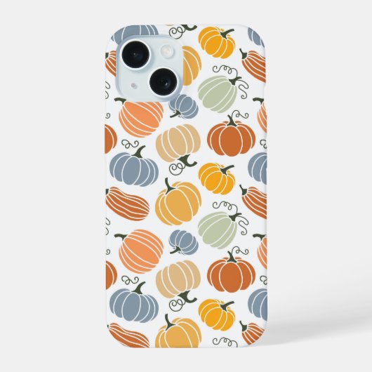 Kleurrijke pompoen pompoen patroon iPhone 15 case (Achterkant)
