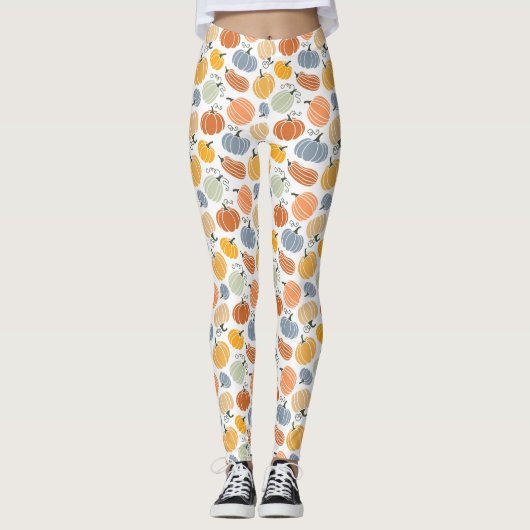 Kleurrijke pompoen pompoen patroon leggings (Voorkant)