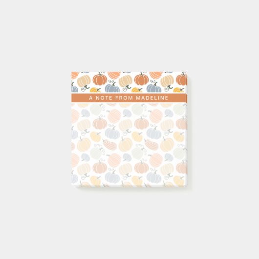 Kleurrijke pompoen pompoen patroon post-it® notes (Voorkant)