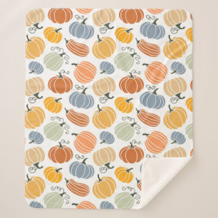 Kleurrijke pompoen pompoen patroon sherpa deken