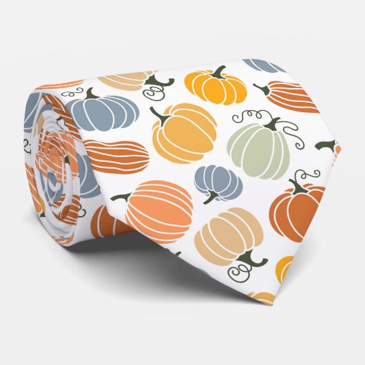 Kleurrijke pompoen pompoen patroon stropdas (Opgerold)