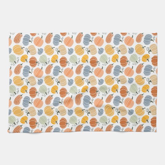 Kleurrijke pompoen pompoen patroon theedoek (Horizontaal)