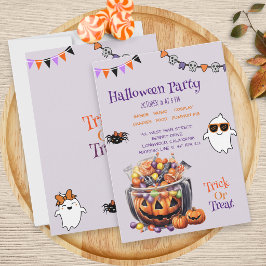 Kleurrijke Pompoen Snoep Kinderen Halloween Feestj Kaart