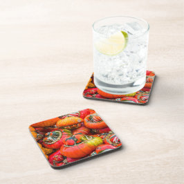 Kleurrijke pompoenen bier onderzetter