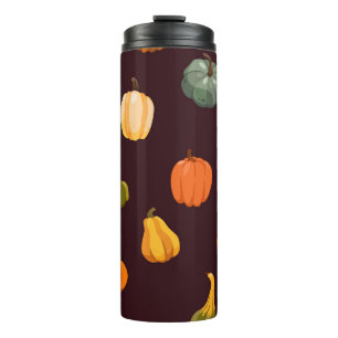 Kleurrijke pompoenen: Dark Autumn Elegance. Thermosbeker