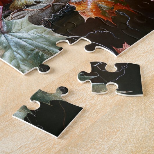 Kleurrijke pompoenen en bladeren legpuzzel (Zijkant)