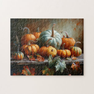 Kleurrijke pompoenen en bladeren  legpuzzel