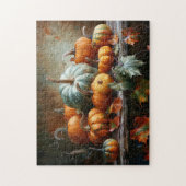 Kleurrijke pompoenen en bladeren legpuzzel (Verticaal)