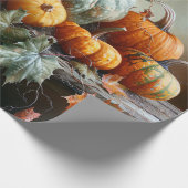 Kleurrijke pompoenen en bladeren ontvlechting cadeaupapier (Hoek)