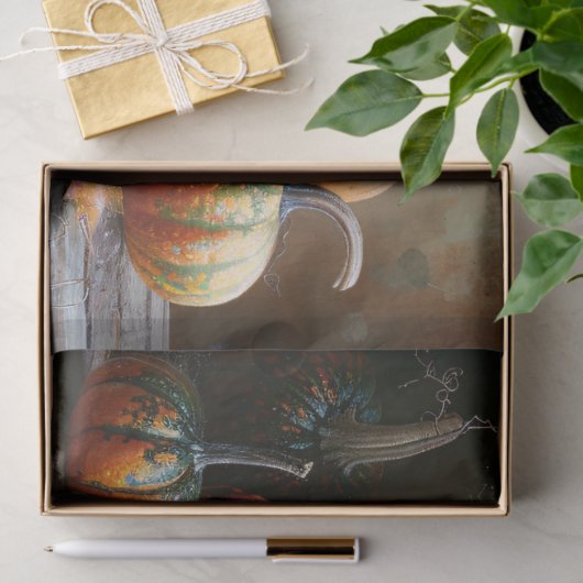 Kleurrijke pompoenen en bladeren ontvlechting tissuepapier (Geschenk)