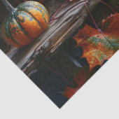 Kleurrijke pompoenen en bladeren ontvlechting tissuepapier (Detail)