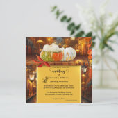 Kleurrijke pompoenen Fantasy herfst bruiloft Kaart (Staand voorkant)