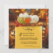 Kleurrijke pompoenen Fantasy herfst bruiloft Kaart (Voorkant)