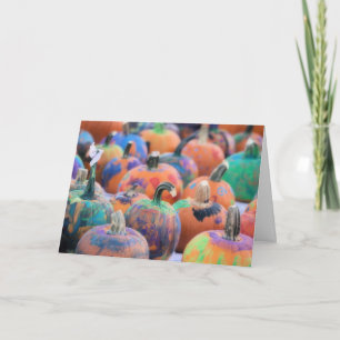 Kleurrijke Pompoenen Fotografie Halloween Kaart