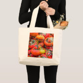 Kleurrijke pompoenen grote canvas tas (Voorkant (product))