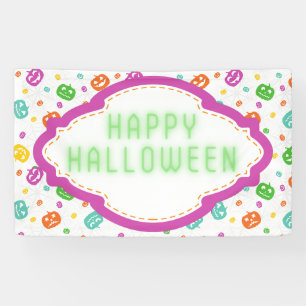 Kleurrijke Pompoenen Halloween Patroon Spandoek