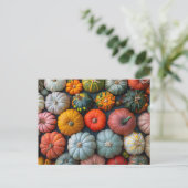 Kleurrijke pompoenen kalebassen en squash briefkaart (Staand voorkant)