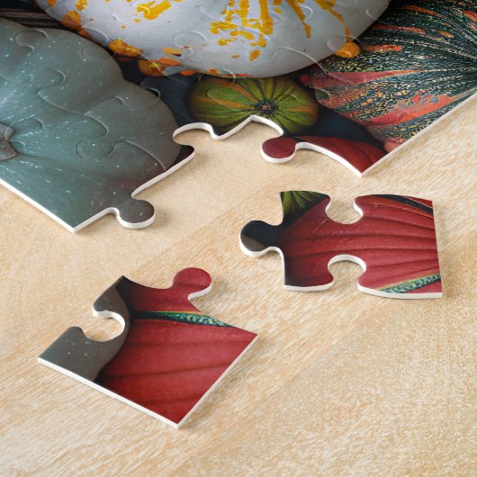 Kleurrijke pompoenen kalebassen en squash legpuzzel (Zijkant)