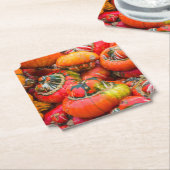 Kleurrijke pompoenen kartonnen onderzetters (Gekanteld)