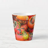 Kleurrijke pompoenen latte mok (Voorkant)