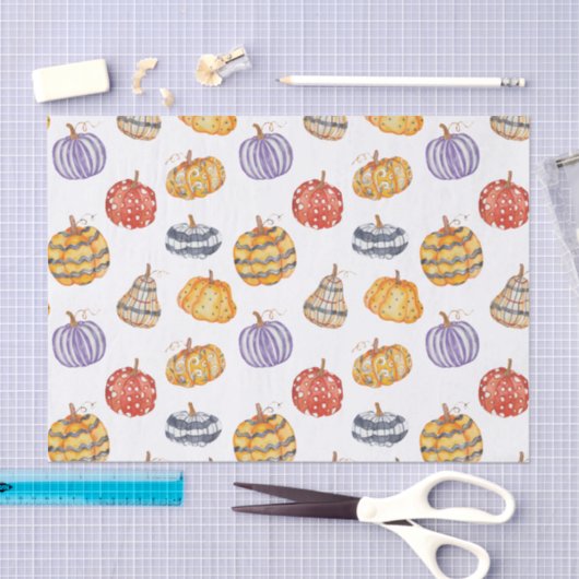 Kleurrijke pompoenen met patronen tissuepapier (Craft)