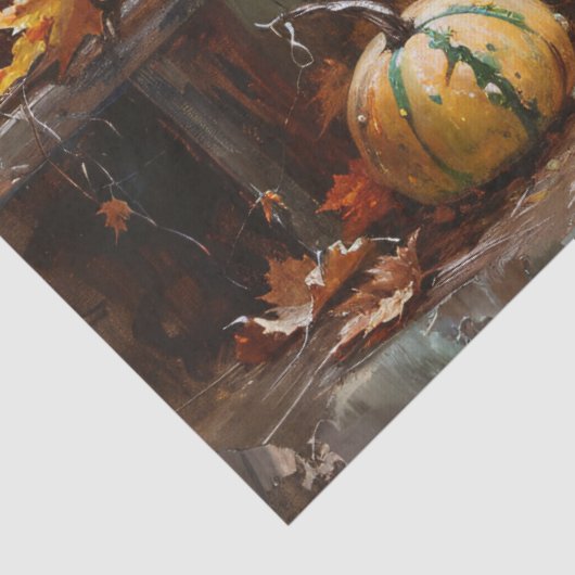 Kleurrijke pompoenen olieverfschilderij Decoupage Tissuepapier (Detail)