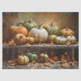 Kleurrijke pompoenen olieverfschilderij Decoupage Tissuepapier