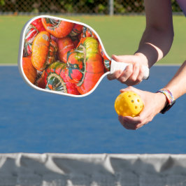 Kleurrijke pompoenen pickleball paddle