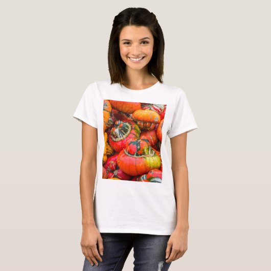 Kleurrijke pompoenen t-shirt (Voorkant volledig)