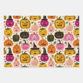 Kleurrijke pompoenen Whimsical Halloween Spooky Sc Inpakpapier Vel (Voorkant 3)