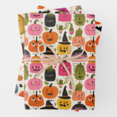 Kleurrijke pompoenen Whimsical Halloween Spooky Sc Inpakpapier Vel (In situ)