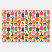 Kleurrijke pompoenen Whimsical Halloween Spooky Sc Inpakpapier Vel (Voorkant)