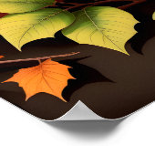 Kleurrijke pompoenen zwarte achtergrond poster (Hoek)