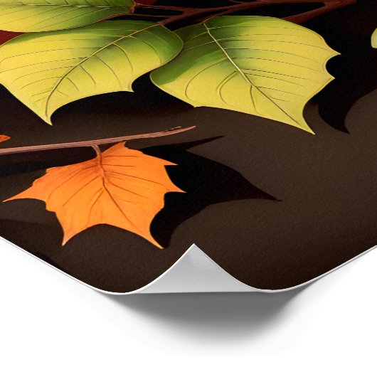 Kleurrijke pompoenen zwarte achtergrond poster (Hoek)