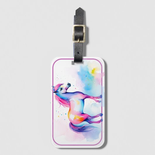 Kleurrijke Pony 2 Bagagelabel (Voorkant (verticaal))