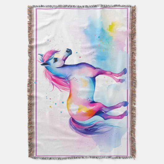 Kleurrijke Pony 2 Deken (Voorkant Verticaal)