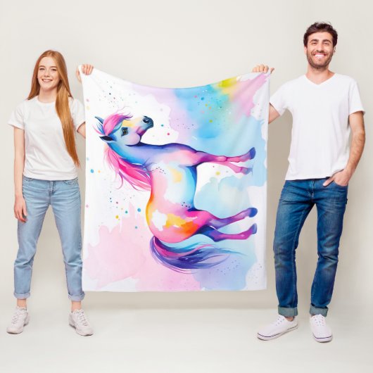 Kleurrijke Pony 2 Fleece Deken (In situ)