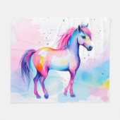 Kleurrijke Pony 2 Fleece Deken (Voorkant (Horizontaal))