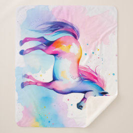 Kleurrijke Pony 2 Sherpa Deken