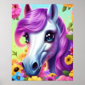 Kleurrijke Pony Horse Kinderwand Poster (Voorkant)