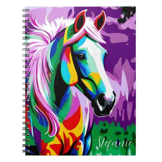 Kleurrijke Pony Notitieboek (Voorkant)
